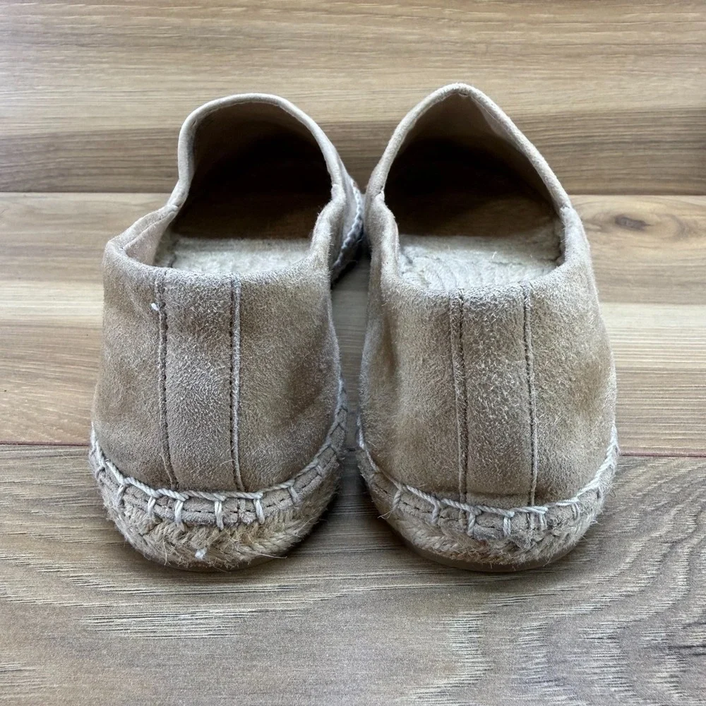 Tory Burch Espadrilles Flats 7 Tan Suede Cap Toe Slip On Vacation Resort Summer